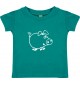 Kinder T-Shirt  Funny Tiere Schweinchen Schwein Ferkel jade, 0-6 Monate