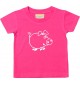 Kinder T-Shirt  Funny Tiere Schweinchen Schwein Ferkel pink, 0-6 Monate