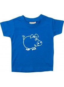 Kinder T-Shirt  Funny Tiere Schweinchen Schwein Ferkel royal, 0-6 Monate