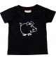 Kinder T-Shirt  Funny Tiere Schweinchen Schwein Ferkel schwarz, 0-6 Monate