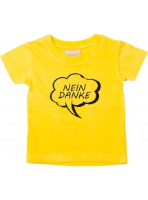 Kinder T-Shirt Sprechblase nein danke gelb, 0-6 Monate