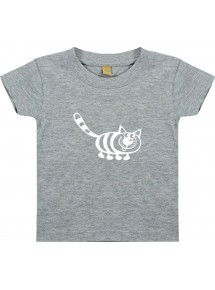 Kinder T-Shirt  Funny Tiere Katze grau, 0-6 Monate