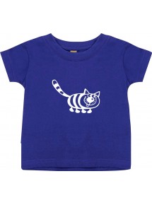 Kinder T-Shirt  Funny Tiere Katze lila, 0-6 Monate
