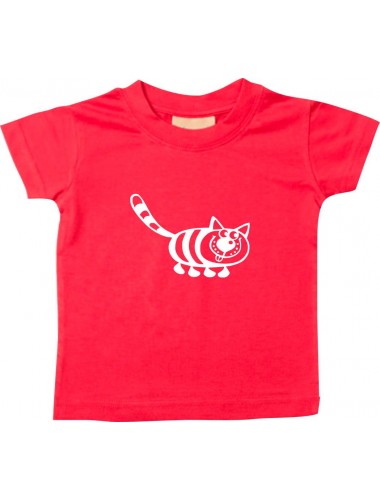 Kinder T-Shirt  Funny Tiere Katze rot, 0-6 Monate