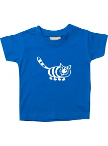 Kinder T-Shirt  Funny Tiere Katze royal, 0-6 Monate