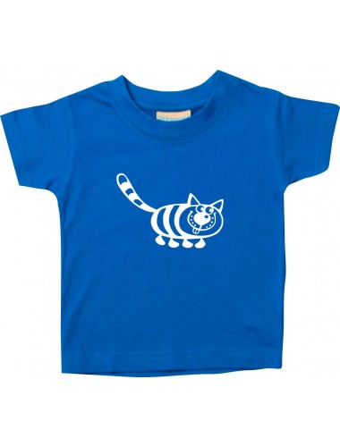Kinder T-Shirt  Funny Tiere Katze royal, 0-6 Monate