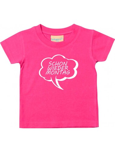 Kinder T-Shirt Sprechblase schon wieder Montag pink, 0-6 Monate