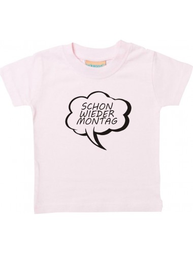 Kinder T-Shirt Sprechblase schon wieder Montag rosa, 0-6 Monate