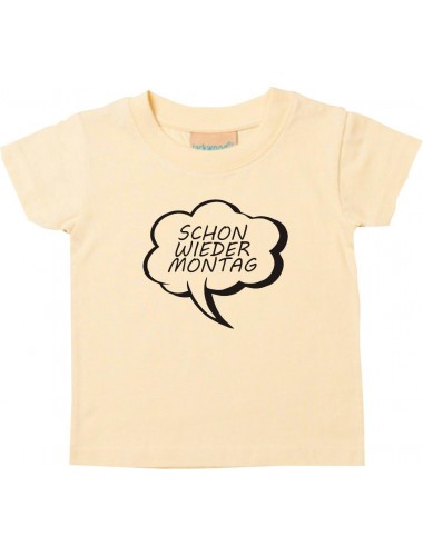 Kinder T-Shirt Sprechblase schon wieder Montag hellgelb, 0-6 Monate