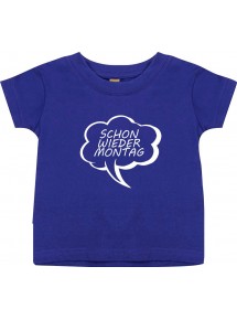 Kinder T-Shirt Sprechblase schon wieder Montag lila, 0-6 Monate