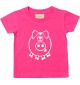 Kinder T-Shirt  Funny Tiere Schwein Eber Sau pink, 0-6 Monate
