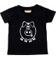 Kinder T-Shirt  Funny Tiere Schwein Eber Sau schwarz, 0-6 Monate