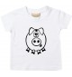 Kinder T-Shirt  Funny Tiere Schwein Eber Sau weiss, 0-6 Monate