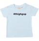 Kinder T-Shirt  hashtag thighgap, hellblau, 0-6 Monate