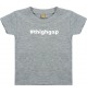 Kinder T-Shirt  hashtag thighgap,grau, 0-6 Monate