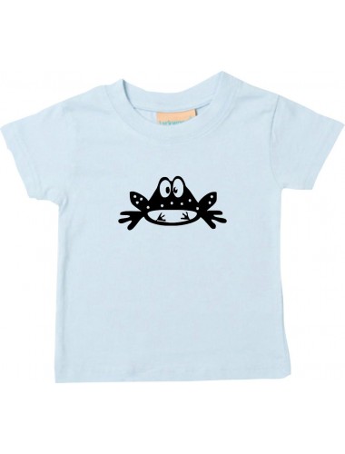 Kinder T-Shirt  Funny Tiere Frosch Kröte hellblau, 0-6 Monate