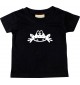 Kinder T-Shirt  Funny Tiere Frosch Kröte schwarz, 0-6 Monate