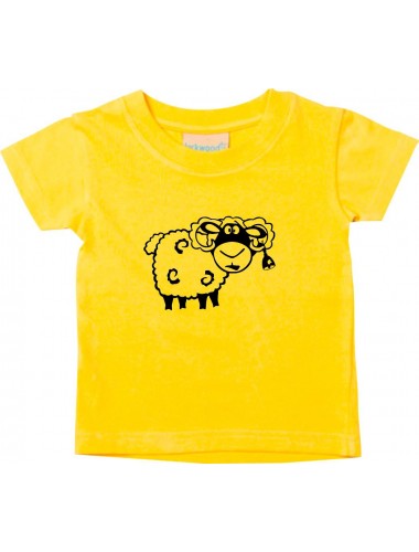Kinder T-Shirt  Funny Tiere Schäfchen gelb, 0-6 Monate