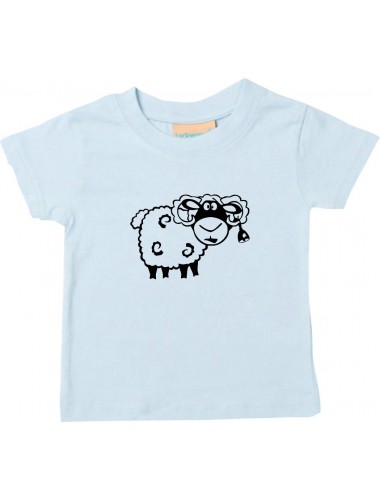 Kinder T-Shirt  Funny Tiere Schäfchen hellblau, 0-6 Monate