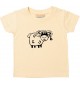 Kinder T-Shirt  Funny Tiere Schäfchen hellgelb, 0-6 Monate