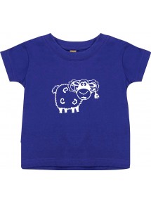 Kinder T-Shirt  Funny Tiere Schäfchen lila, 0-6 Monate