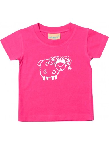 Kinder T-Shirt  Funny Tiere Schäfchen pink, 0-6 Monate