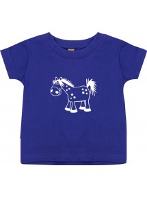 Kinder T-Shirt  Funny Tiere Pferd Pony lila, 0-6 Monate