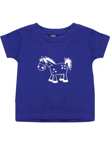 Kinder T-Shirt  Funny Tiere Pferd Pony lila, 0-6 Monate