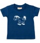 Kinder T-Shirt  Funny Tiere Pferd Pony navy, 0-6 Monate