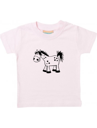 Kinder T-Shirt  Funny Tiere Pferd Pony rosa, 0-6 Monate
