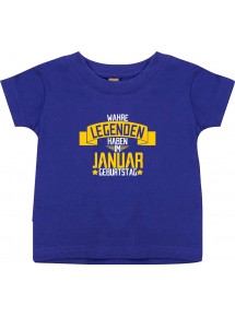 Kinder T-Shirt  Wahre LEGENDEN haben im JANUAR Geburtstag lila, 0-6 Monate