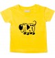 Kinder T-Shirt  Funny Tiere Hund Dog gelb, 0-6 Monate