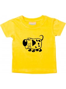Kinder T-Shirt  Funny Tiere Hund Dog gelb, 0-6 Monate