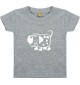 Kinder T-Shirt  Funny Tiere Hund Dog grau, 0-6 Monate