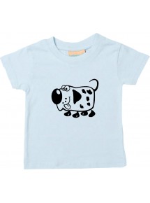 Kinder T-Shirt  Funny Tiere Hund Dog hellblau, 0-6 Monate