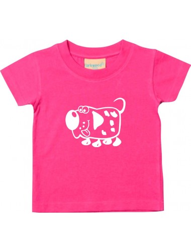 Kinder T-Shirt  Funny Tiere Hund Dog pink, 0-6 Monate