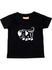 Kinder T-Shirt  Funny Tiere Hund Dog schwarz, 0-6 Monate