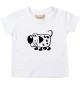 Kinder T-Shirt  Funny Tiere Hund Dog weiss, 0-6 Monate