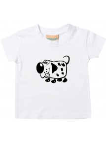 Kinder T-Shirt  Funny Tiere Hund Dog weiss, 0-6 Monate