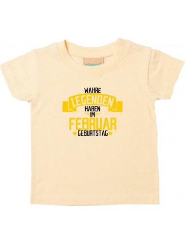 Kinder T-Shirt  Wahre LEGENDEN haben im FEBRUAR Geburtstag hellgelb, 0-6 Monate