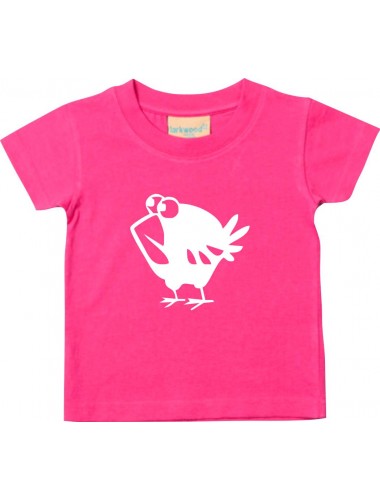 Kinder T-Shirt  Funny Tiere Vogel Spatz pink, 0-6 Monate