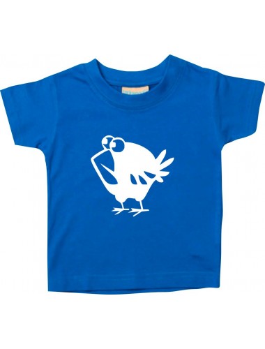 Kinder T-Shirt  Funny Tiere Vogel Spatz royal, 0-6 Monate