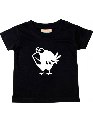 Kinder T-Shirt  Funny Tiere Vogel Spatz schwarz, 0-6 Monate