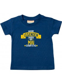 Kinder T-Shirt  Wahre LEGENDEN haben im MAI Geburtstag navy, 0-6 Monate