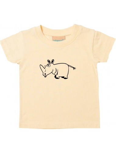 Kinder T-Shirt  Funny Tiere Nashorn hellgelb, 0-6 Monate