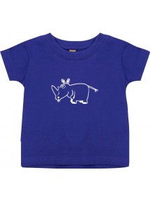 Kinder T-Shirt  Funny Tiere Nashorn lila, 0-6 Monate