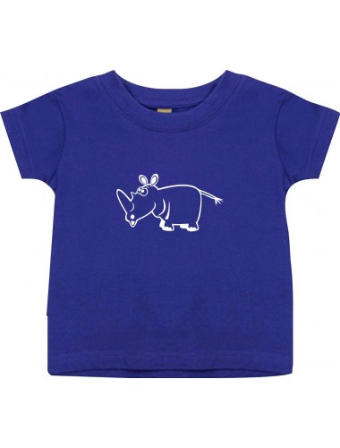 Kinder T-Shirt  Funny Tiere Nashorn lila, 0-6 Monate