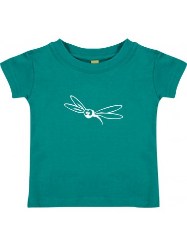 Kinder T-Shirt  Funny Tiere Fliege Insekt jade, 0-6 Monate