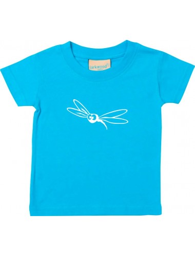 Kinder T-Shirt  Funny Tiere Fliege Insekt tuerkis, 0-6 Monate
