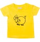 Kinder T-Shirt  Funny Tiere Ferkel gelb, 0-6 Monate